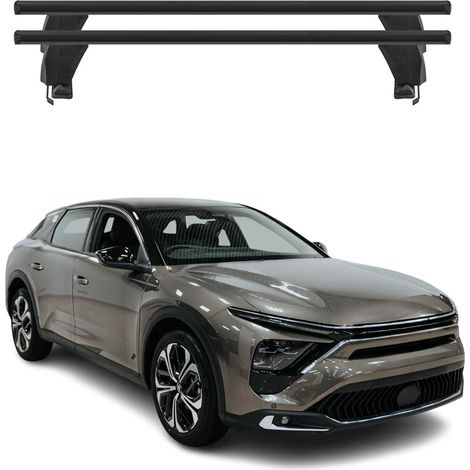 OMAC Barres de toit transversales en aluminium pour Citroën C5 X 2022-2026 – Antivol – Rainure en T – Testées City Crash – Charge Max 50 kg Noir (1/4)