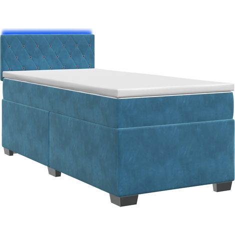 Boxspringbett mit Matratze und LED Blau 80 x 200 cm Samt vidaXL (1/5)
