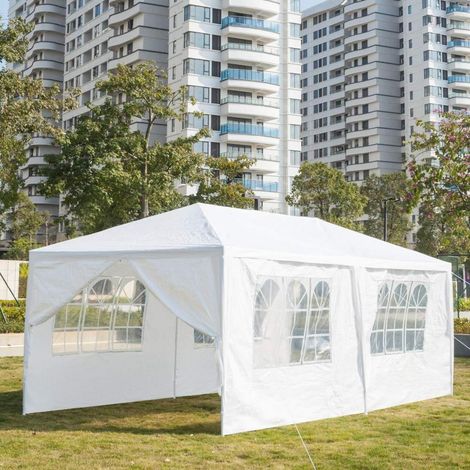 Faltpavillon 3x6m wasserdicht mit 6 UV-Wänden weiß Partyzelt für Feiern (1/5)