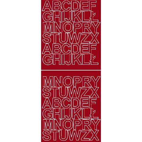 Letras adhesivas autoadhesivas de 3,5 cm, color rojo oscuro mate.