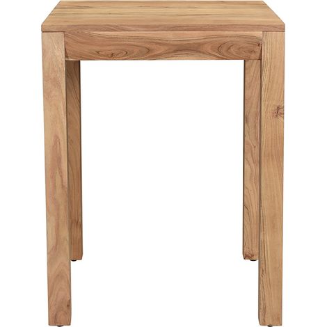 Miliboo – Table de bar haute extensible carrée en bois massif L80-135 cm – Rallonges intégrées L27.5 x P75 cm – Acacia imputrescible – Montage facile (1/5)