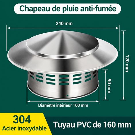 Chapeau de toiture chapeau pare-pluie en forme de parapluie en inox 304 pour conduit de 160 ventilation 500 g – Livraison gratuite (1/5)