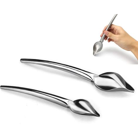 Deco Spoon Mehrzweck-Präzisions-Koch-Kulinarik-Zeichenlöffel zum Dekorieren von Tellern, 2er-Set
