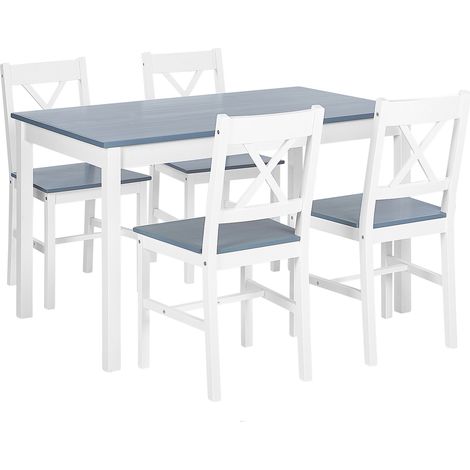 Conjunto de comedor 4 sillas mesa rectangular 120 x 75 cm diseño escandinavo Moana (1/5)