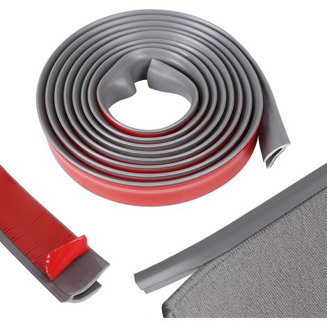 3 Mètres Barre de Seuil Adhesive pour Bordure de Tapis, PVC Barre de Moquette Autocollante, Profil Transition de Tapis et Sol pour la Décoration des Bords, Gris (1/5)