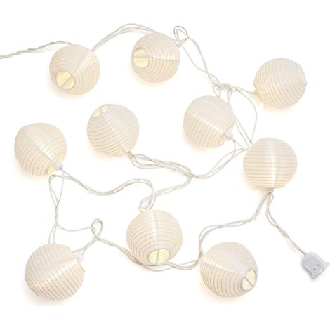 Guirlande lumineuse de lanternes avec 10/20 lanternes suspendues, fonctionne sur piles, décoration extérieure pour jardin (1/5)