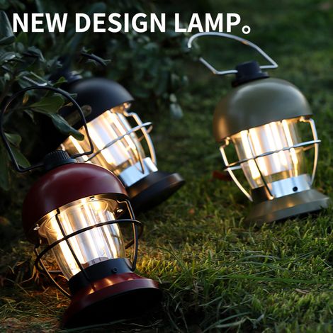Lampe de camping LED 2000 mAh, rechargeable et portable, idéale pour le camping, la randonnée et les situations d'urgence. (1/5)