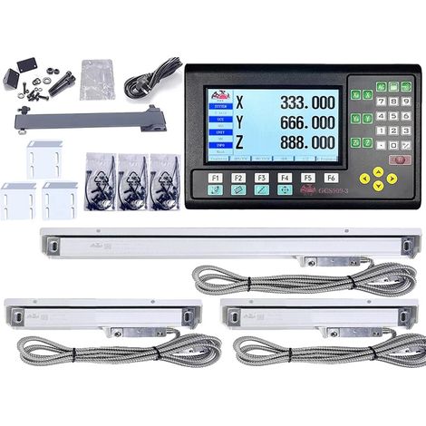 Système d'affichage numérique, compatibilité 2 axes / 3 axes, grand écran LCD, GCS909-3 ENSEMBLE DRO (1/2)