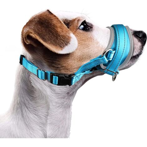 Dog Snout, Updated More Comfortable Prevent Biting Barking Behavior Training Mouth Cover Nylon Adjustable and Reflective Soft and Adjustable Fit (1/5)