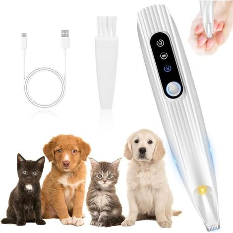 Tondeuse à pattes pour chien, tondeuse électrique rechargeable par USB, tondeuse silencieuse avec lumière LED, tondeuse à pattes pour chien (1/5)