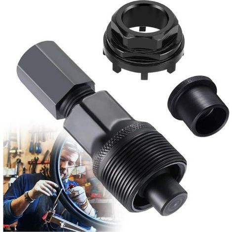 Estrattore per pedivelle, estrattore compatto per movimento centrale, estrattore elettrico per movimento centrale, attrezzo per riparazione biciclette, nero (1/4)