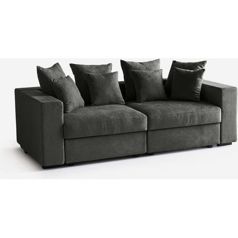 Canapé modulable déperlant personnalisable 2 places Cortina E - Gris foncé (1/4)