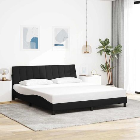 Bettgestell ohne Matratze "Hanko" Schwarz 180x200 cm Stoff (1/5)