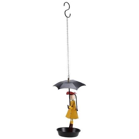 Bain d'oiseaux suspendu, mangeoire pour oiseaux, fille avec plateau et parasol, terrasse ou jardin (1/5)