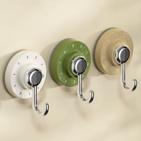 Verstellbare Saugnapfhaken, 3er-Set – Robuste, wasserdichte und wiederverwendbare Haken für Bad und Küche – (1/5)