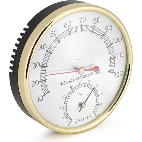Thermomètre Hygromètre Intérieur à Cadran Métallique pour Sauna et Salle de Bain (1/5)