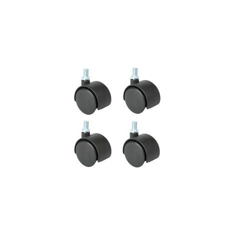 Drehstuhlrolle, 48mmRolle, ErsatzLenkrolle, BüroLenkrolle, 4erPack mit Bremse (Farbe: Schwarz, Größe: 2 Zoll drehbar)