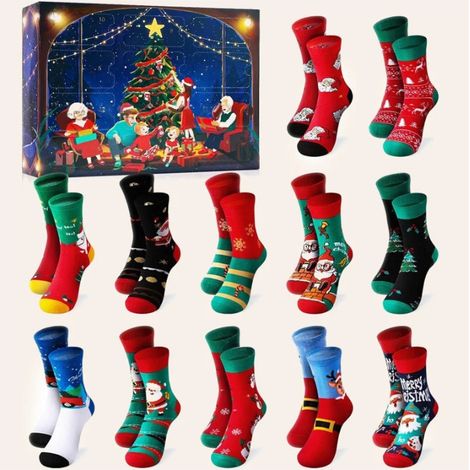 New Christmas Advent Calendar 24-Day Christmas Stocking Countdown Gift Box - A -
