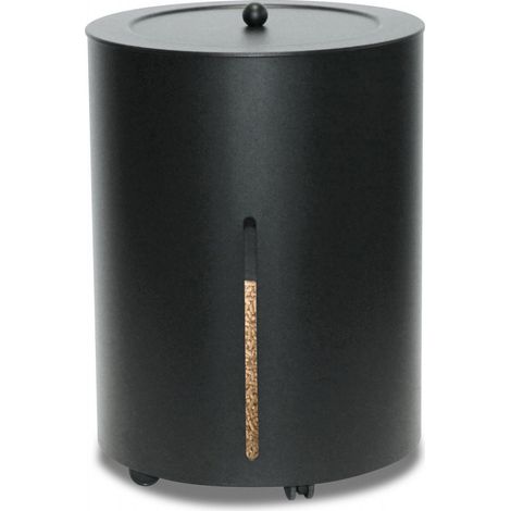 Pelleteimer Pelletbox rund Pelletskorb ø 38cm Metall Holzkorb Schwarz beschichtet