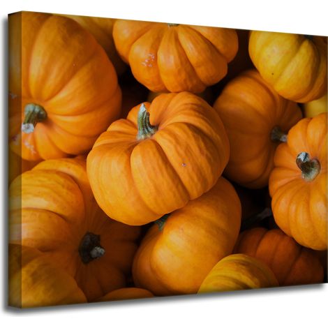 Leinwanddruck „Herbstliche Kürbisse für die Küche“, 50 x 40 cm