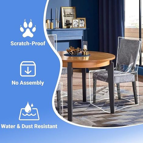 : Lot de 4 housses en plastique pour chaises de jardin, universelles, transparentes, imperméables, anti-rayures et réutilisables (1/5)