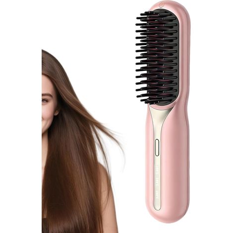 Brosse à coiffer professionnelle, brosse chauffante anti-brûlures, lissage rapide des cheveux, appareil de salon portable, brosse de beauté quotidienne pour femmes (1/5)