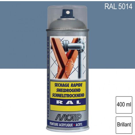 Peinture aérosol RAL 5014 Bleu pigeon brillant 400ml MOTIP