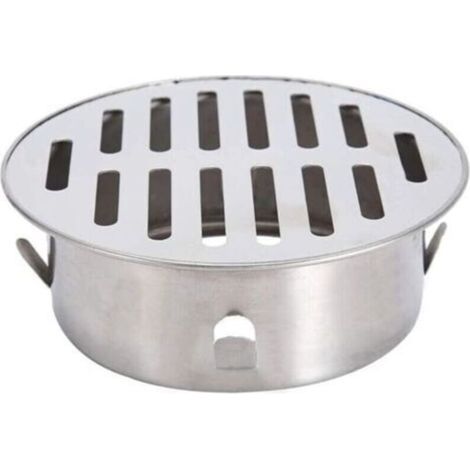 Siphon de sol, siphon de sol rond, 1 pièce couvercle de siphon de sol en acier inoxydable siphon de sol antiblocage pour balcon pour utilisation dans la cour extérieure 12,8 12,8 cm (bo (1/4)