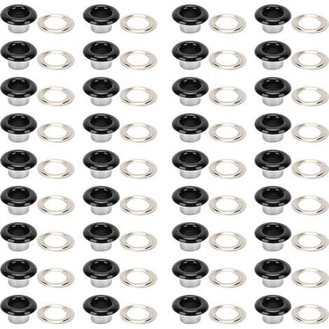 500 Sets d'Oeillets Métalliques 4.5mm Noir pour Chaussures, Sacs en Cuir, Boutons et Rivets DIY (1/5)