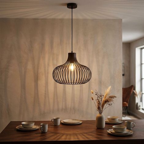 Hängeleuchte Pendelleuchte Wohnzimmerlampe LED Rostfarben Metall H 150 cm (1/5)