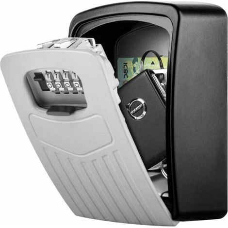 Coffre-fort à clés, grande boîte à clés de qualité supérieure, coffre-fort à clés avec code à 4 chiffres, boîte à clés de sécurité murale pour intérieur, extérieur, bureau, garage, école, gymnase (1/5)