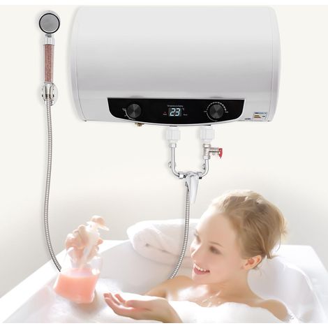 2000W Réservoir d'eau chaude horizontal 35-75°C/95-167°F 35L Chauffe-Eau éLectrique avec douchette à main,Protection contre les fuites (1/5)
