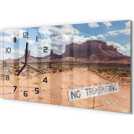 Horloge Murale Panoramique 60x30 cm en Verre Trempé Silencieuse Design Moderne Arizona, États-Unis (1/5)
