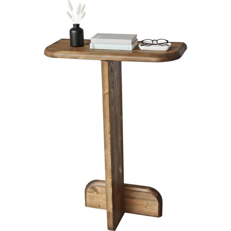 Dmora - Consola Vespera, Mesa multiusos, Gabinete de soporte, Escritorio de pasillo, 80x25h85 cm, Nuez, con embalaje reforzado