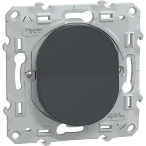 Bouton poussoir fermeture 10A anthracite - Ovalis - Schneider (1/3)