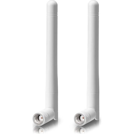External WiFi Antenna Aerial RP-SMA Male Dual Band 2.4GHz 5GHz 5.8GHz 3dBi (2-Pack) for Bluetooth WiFi Router Wireless Network Card USB Adapter Video Surveillance Monitor White (1/5)