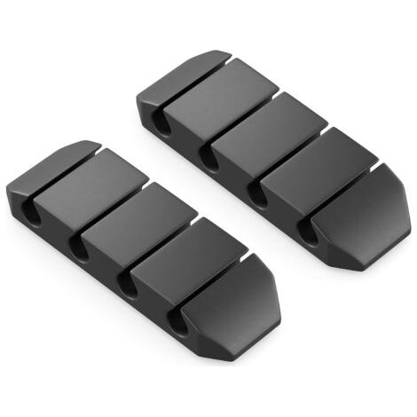 BUNTHAUS 2er-Set Kabelhalter, Kabelführungen, selbstklebende Kabelbefestigung, Organizer, Kabelbinder, Kabelbefestigung, Kabelmanagement, Kabelbinder – für 4 Kabel – Schwarz (1/5)
