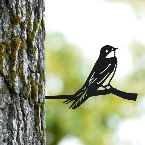 Piquet décoratif en fer pour arbre, motif hirondelle de fenêtre / Décoration de jardin / Oiseaux britanniques /Idée cadeau pour ornithologues amateurs (1/5)