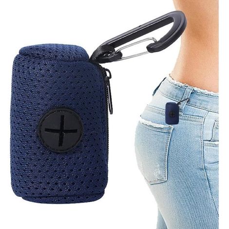Distributeur de sacs à crottes - Chien - Tissu en maille - Modèle suspendu - Taille petite - Pratique et léger (1/4)
