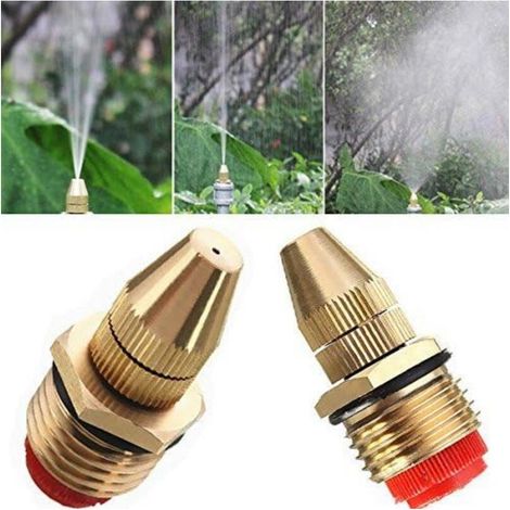 " Buse de Brumisation en Gicleurs réglables Jardin Raccord Tuyau Connecteur d'Eau pour le Jardinage et 2 Pièces 1/2 DN15 Laiton (1/5)