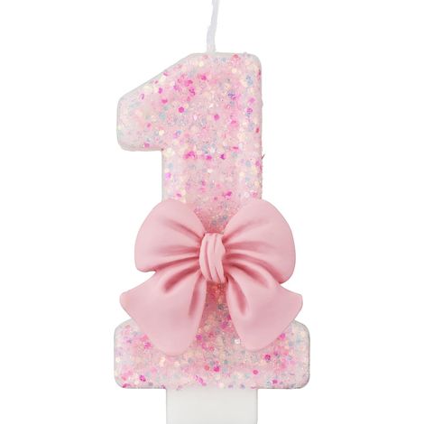Bougies Anniversaire 0-9, 7,5cm Rose Noud Bougie Chiffre, Décorations de Gâteau pour Enfants, Filles, Adultes, Anniversaire, Mariage, Anniversaire, Fournitures de Fête(1) (1/5)