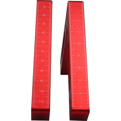 Mise à niveau en alliage d'aluminium 90 degrés 120x120mm carré de serrage précis avec échelles métriques et en pouces machiniste à bois positionnement règle à angle droit mesure (1/5)