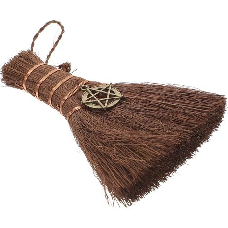 Petit Balai de Sorcière Café en Branche et Métal, Pendentif Décoratif (1/5)