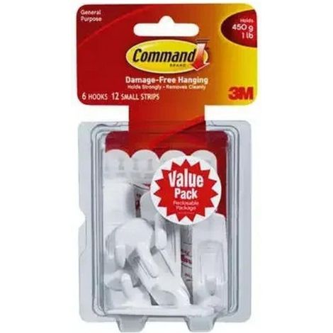 Command 3M17002VP6 17002VP-Ganci Piccoli, Confezione da 6, outofPrint, Small hooks