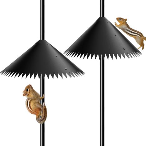 2 pcs 35,56 cm de large écureuil de large pour le poteau de mangeoire à oiseaux, enveloppant autour du listau (1/5)