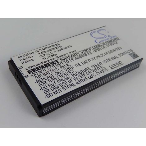 vhbw 1x Akku Ersatz für Unitech 1400-900033G, 1400-900035G, 1400-900023G für Barcodescanner POS (3000 mAh, 3,7 V, Li-Polymer)