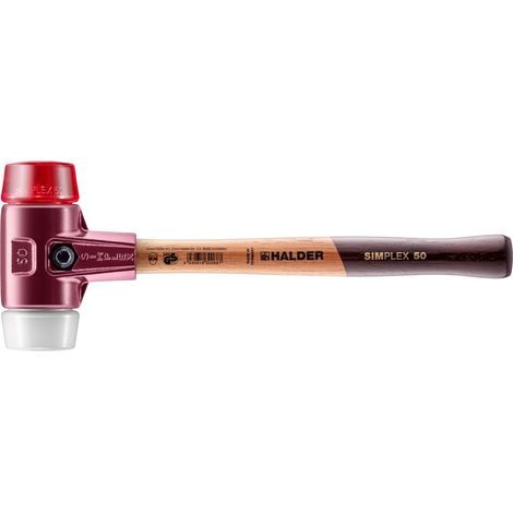 HALDER SIMPLEX Schonhammer Ø 50 mm Plastik rot / Superplastik mit Tempergussgehäuse (1/5)