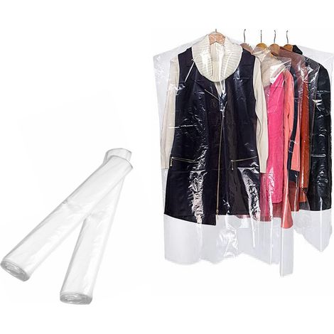 Trintion 50PCS Garment Bags - 60x100cm Clear Clothes Covers - Plastic Dustproof Suit Dry Cleaning Bags for Men Women (1/5)