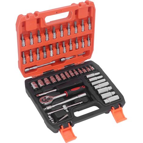 53-teiliges Ratschenwerkzeug-Set, Steckschlüssel und Schraubendreherbits, Chrom-Vanadium-Stahl, Heimwerker- und Reparaturset. (1/5)