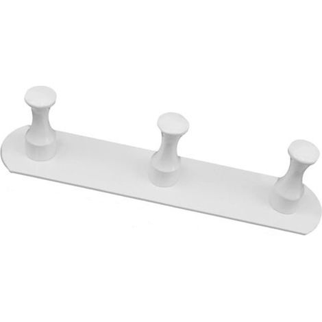 Cleafe - Appendiabiti Con 3 Ganci Bianco Per Accappatoio Bagno Cucina Casa Da Parete 59757 - (1/2)